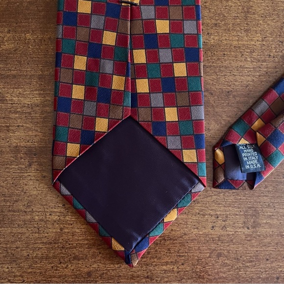 Vintage Paul Fredrick Checkered Tie Wide - Picture 5 of 5